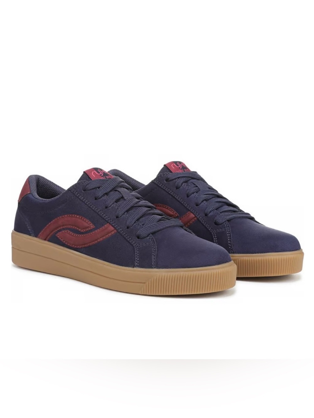 Ryka Women’s Navy Suede Sneakers w/ Burgundy Accent NWT 9 Wide